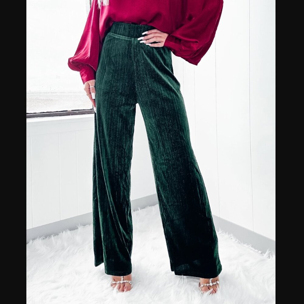 NWT - Velvet Shine Flare Pants - Size Medium